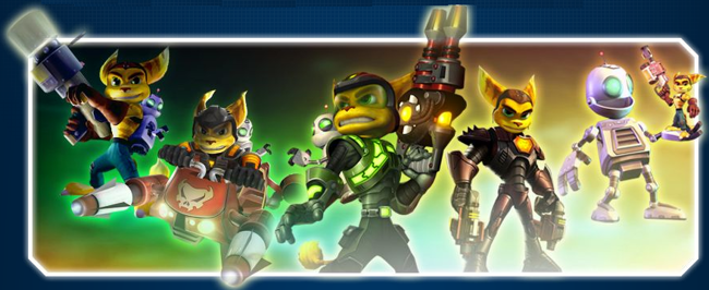 Ratchet as seen in each of the first five Ratchet & Clank games