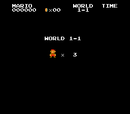 Lives counter in Super Mario Brothers