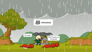 Crabs mourning their fallen brother.