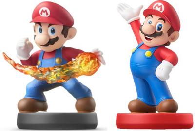 Smash Bros and Mario Party 10 versions of Mario Amiibo