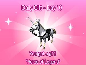 'Horse of Legend' daily reward for Go Vacation